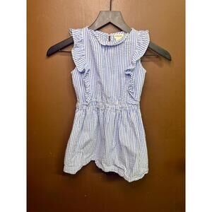 Crewcuts by J. Crew Blue & White Striped Ruffle Romper